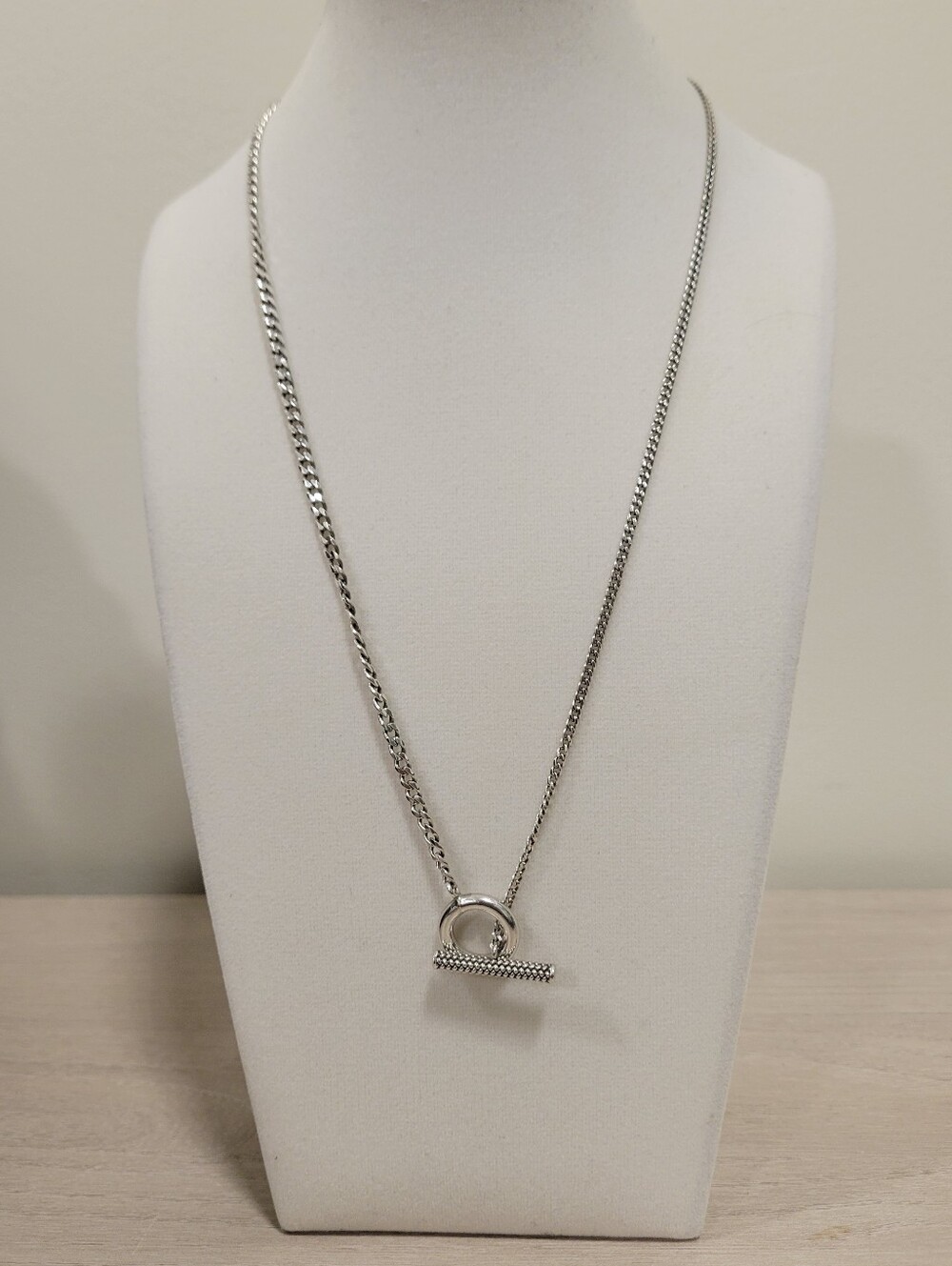 Bottega Veneta Sterling Silver Toggle Pendant Necklace